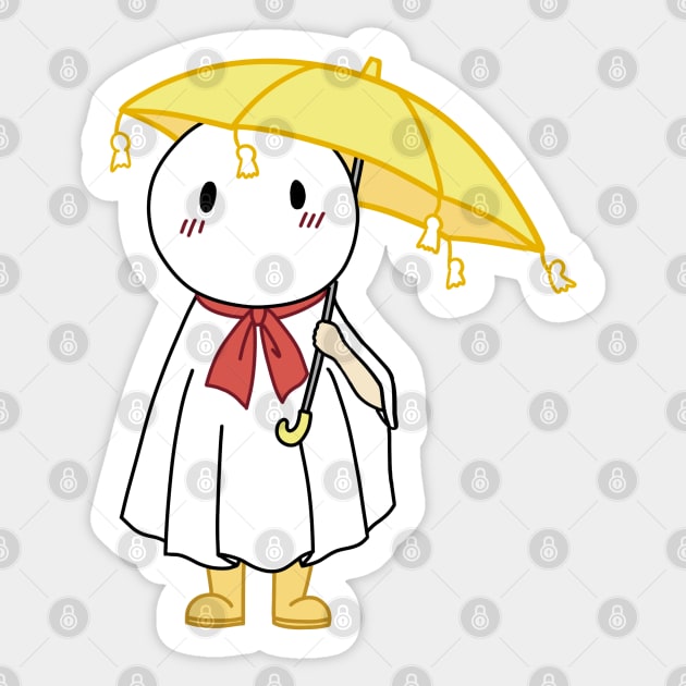 Weathering with you nagi umbrella yellow background Sticker by ballooonfish